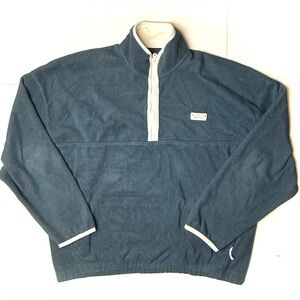 Hollister Men’s XL Navy Blue Quarter Zip Sweater Jacket Fleece‎ Mock Neck